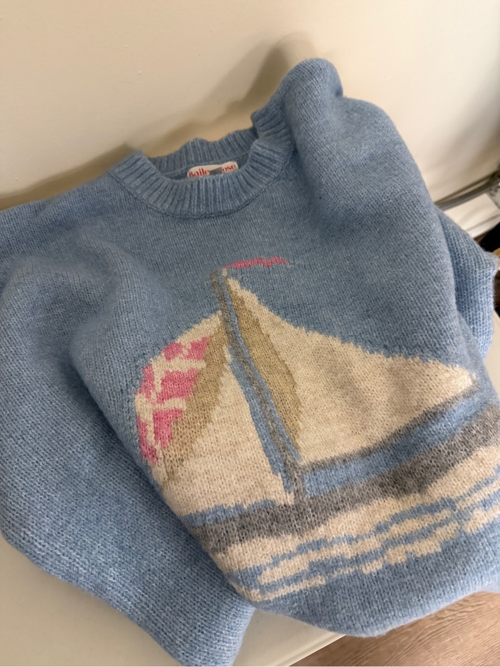 ⛵️Bailey Rose Baby Blue Sailboat Sweater S - Picture 4 of 4
